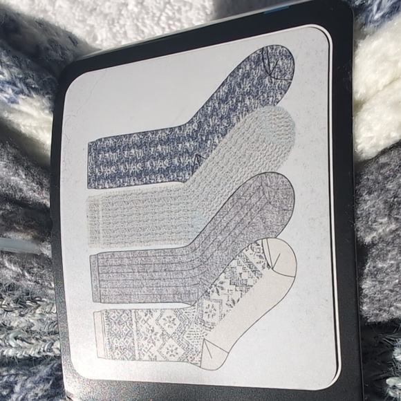 Cuddl Duds Blue and White Comfort Boot Socks - Picture 3 of 3